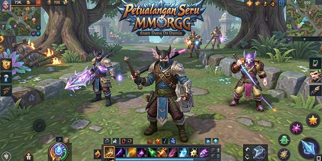 Tangkapan layar 73K menunjukkan momen pertarungan seru dalam dunia MMORPG.
