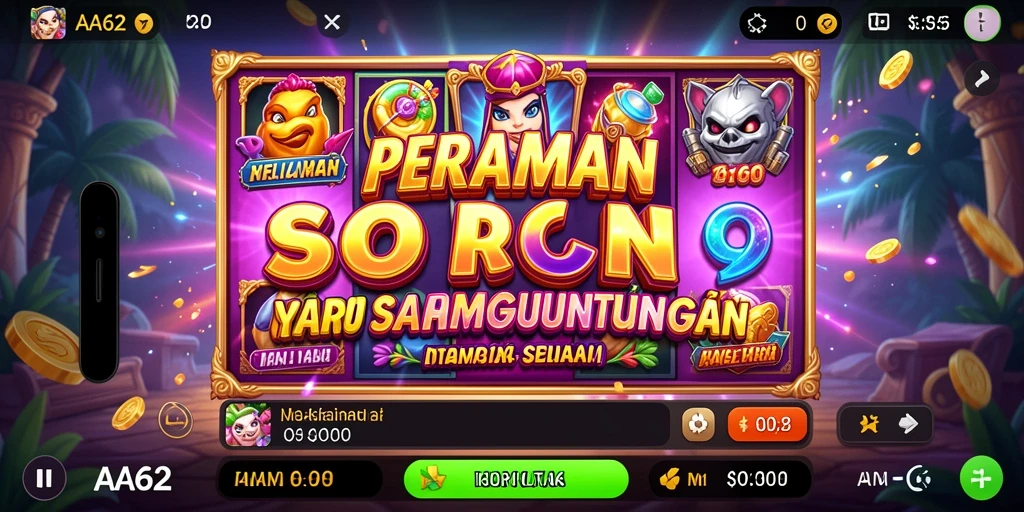 Screenshot gameplay AA62 dengan grafis slot yang menarik.