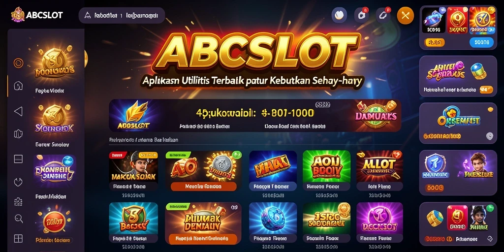Tampilan antarmuka aplikasi ABCSLOT yang intuitif dan menarik.