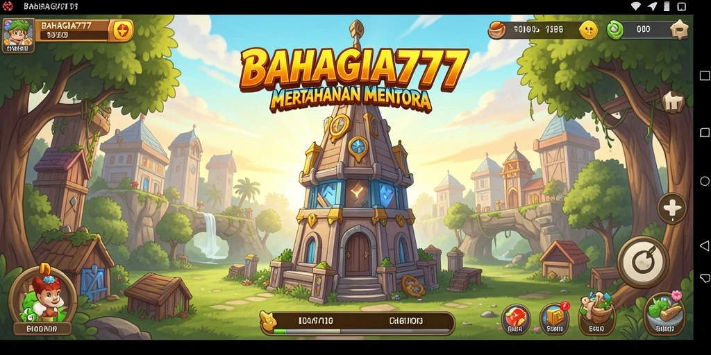 Tampilan gameplay menara pertahanan dalam BAHAGIA777 yang mendebarkan.