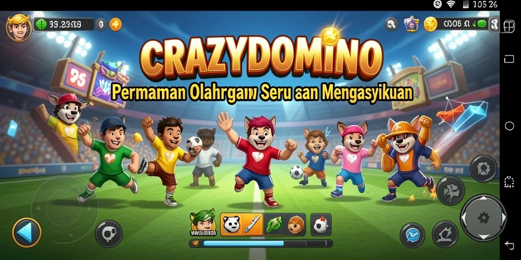 Tangkapan layar gameplay yang menunjukkan aksi seru dalam CRAZYDOMINO.