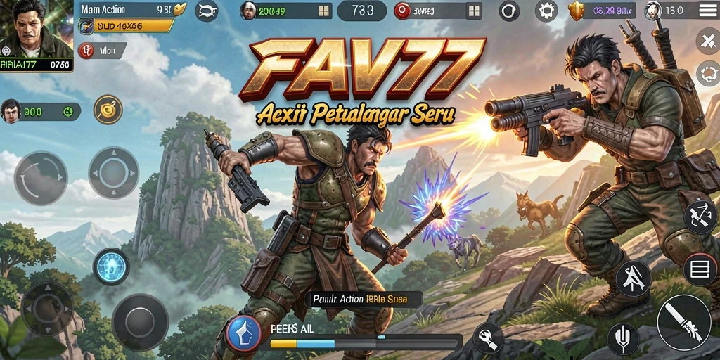 Screenshot FAV77 menampilkan aksi pertempuran yang mendebarkan.