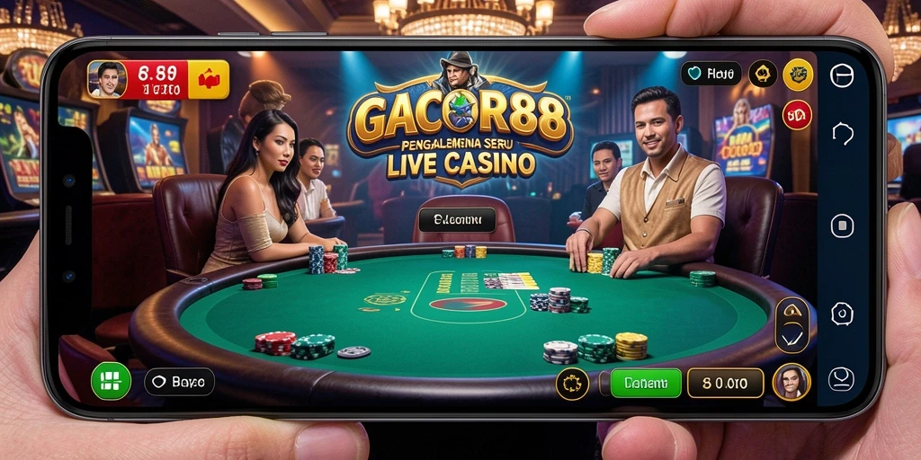 Tampilan gameplay GACOR88 dengan dealer langsung yang profesional.