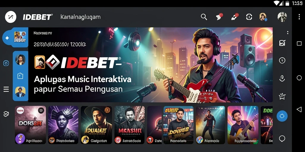 Tampilan gameplay IDEBET yang penuh warna dengan berbagai alat musik.
