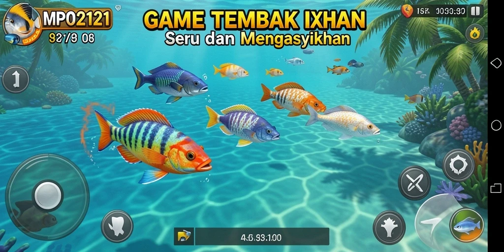 Tangkapan layar yang menunjukkan aksi seru Tembak Ikan dalam MPO2121.
