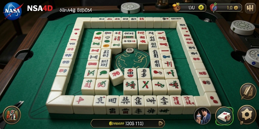 Tampilan screenshot NASA4D menampilkan permainan Mahjong yang seru dan interaktif.