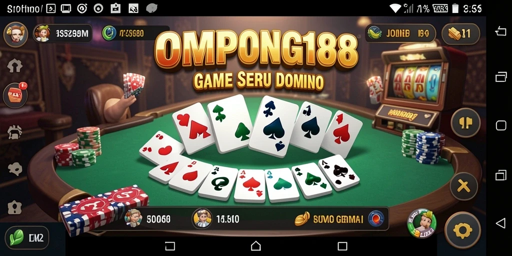 Screenshot OMPONG188 menampilkan gameplay seru Domino.