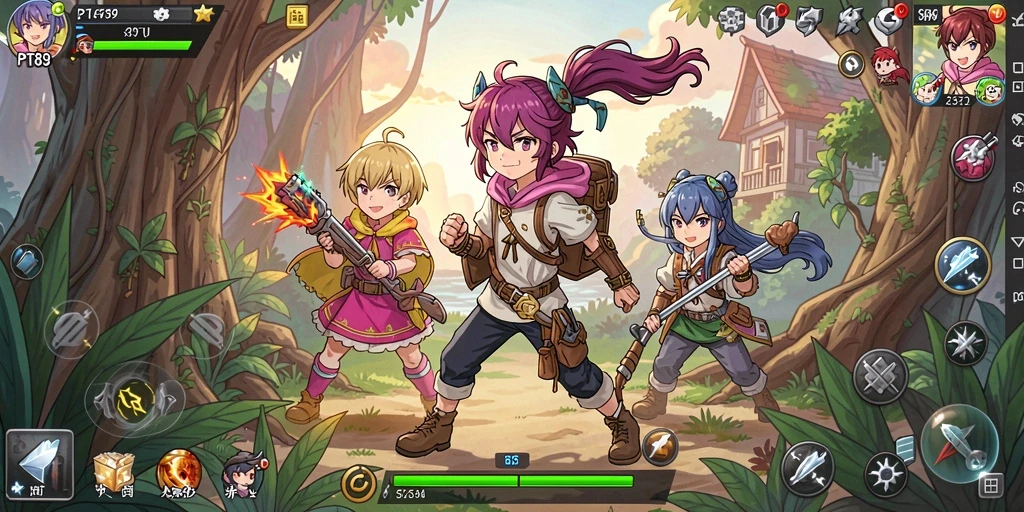 Screenshot gameplay PT89 menampilkan aksi seru dalam dunia Anime.