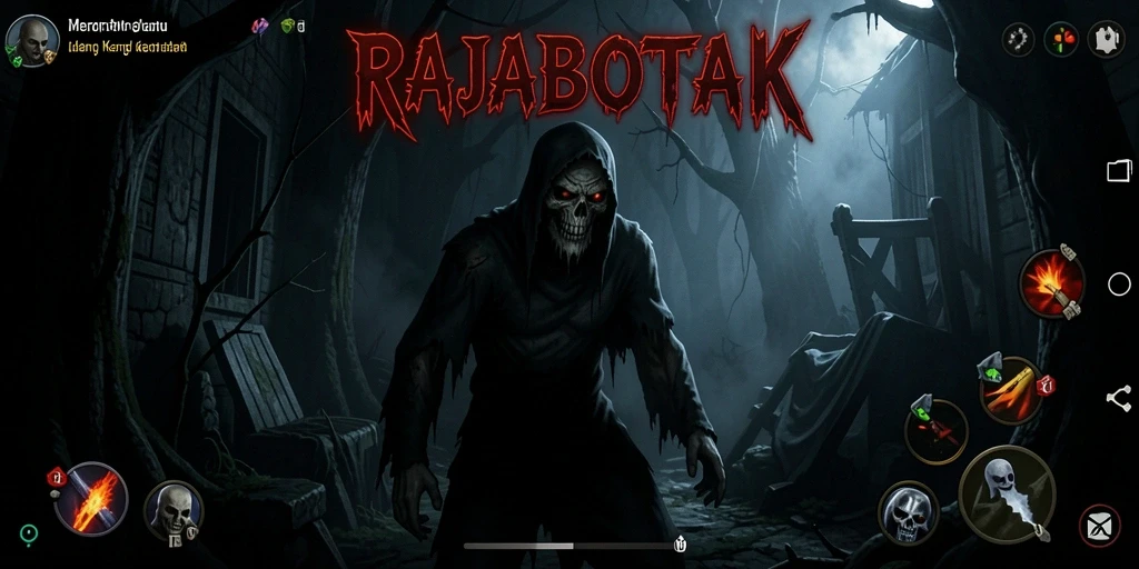 Gameplay menegangkan RAJABOTAK saat menjelajahi desa berhantu.